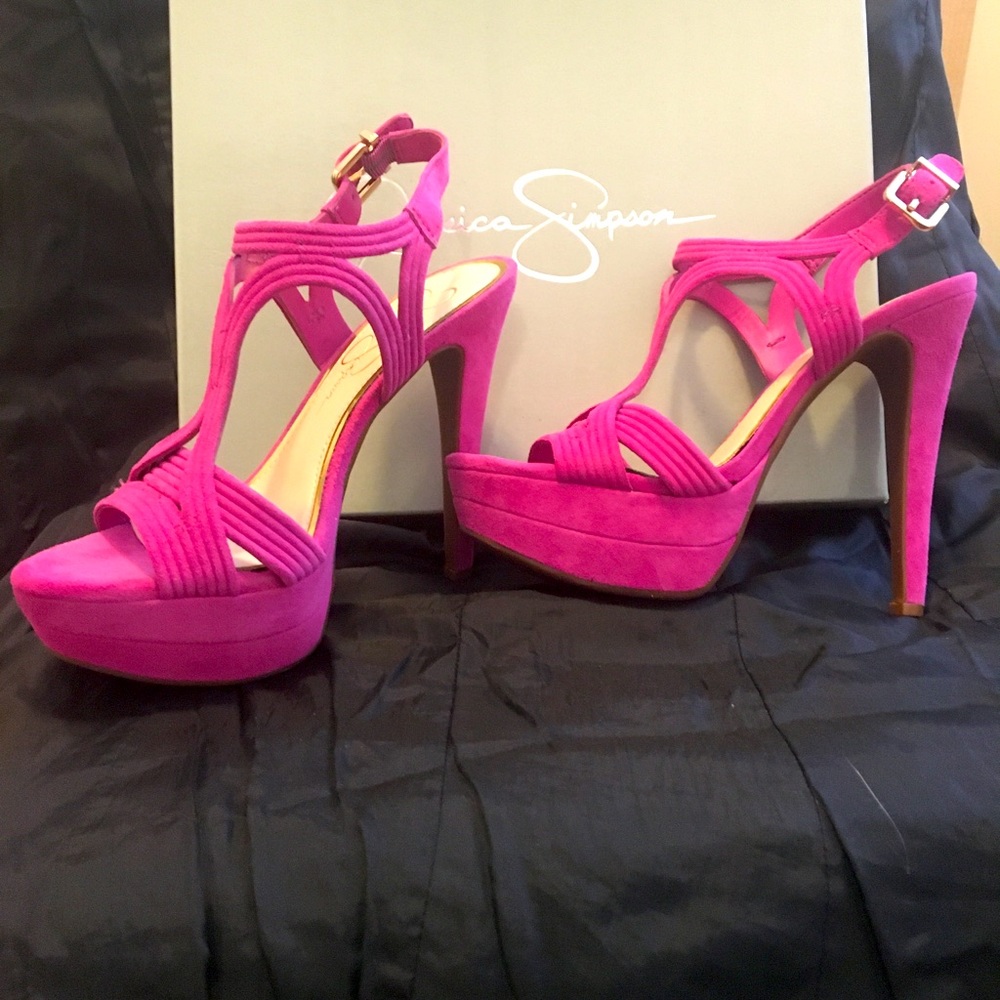 Jessica Simpson suede heels .